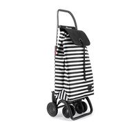 Chariot de Course Rolser I-Max Marina 4 Roues 2 Pivotantes Pliante - Noir et Blanc