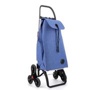 Chariot de Course Rolser I-Max Tweed 6 Roues Pliante Monte escaliers - Bleu