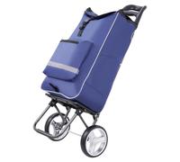 Chariot de courses 3 en 1 - Grand chariot de 45 l - Chariot de courses avec compartiment isotherme - Sac de courses avec roulettes - Sac pliable - Sac amovible - Chariot de courses - Chariot à main