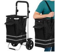 Chariot de courses 56L - Sillar- noir- sac imperméable-sur deux roues-avec une chambre de refroidissement