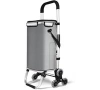Chariot de Courses 6 Roues en Aluum avec Compartiment Impermeable Isotherme Caddie de Courses Pliable 3 en 1 Sa GANTS DE PROTECTION