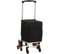 Chariot De Courses À roulettes avec Poignée Réglable for Escaliers, Utilitaire Portable(Black)