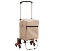 Chariot De Courses À roulettes avec Poignée Réglable for Escaliers, Utilitaire Portable(Khaki)