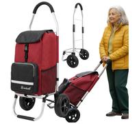 Chariot de courses avec sac à provisions, grand format, léger et imperméable, av