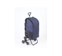 Maximex Chariot de courses système 3 roues avec siège Argent mat