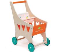 Chariot de courses beige, vert, orange TU
