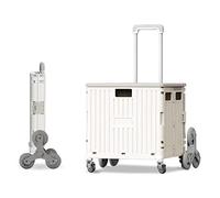 Chariot de courses compact et portable pliable avec panier de 65 L, roues silencieuses, chariot multifonction en alliage d'aluminium, diable léger - Parfait pour les courses, le shopping et une