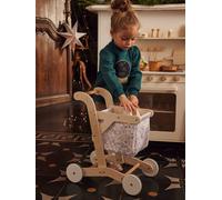 VERTBAUDET Chariot de Courses en Tissu et Bois Beige Moyen UNI avec Decor TU