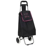 Chariot de Courses - ENTRE TEMPS - Hashtag - Noir/Rose - 2 Roues - Sac Imperméable