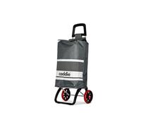 CHARIOT DE COURSES GRIS 100% POLYESTER 600D 33X38.5X95CM Pochettes zippees arriere et interieure 2 grandes roues / Capacite : 50L Poids supporte : 30KG