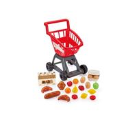 Chariot de courses jouet ECOIFFIER - panier rouge avec 20 aliments