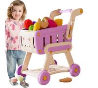 Chariot de Courses Jouet - Ensemble de brouette ludique avec 13 Fruits et légumes | Panier de supermarché pour Jeux de rôles de 3 à 6 Ans | Jouets éducatifs en Imitation