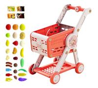 Chariot de courses jouets pour - Chariot de jeu à pousser pour l'apprentissage précoce, le développement des compétences avec jeu de rôle, ensemble de jeu pour pour la maison, le