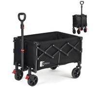 Chariot de courses pliable 80L - Charge 100 kg - Compact - SUNULA - Noir