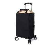 Chariot de courses pliable avec 4 roulettes pivotantes et compartiment de refroidissement, chariot léger en alliage d'aluminium robuste pour supermarché, voyage et pique-nique, rouge