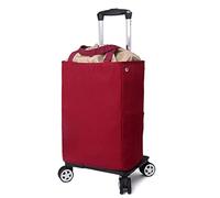 Chariot de courses pliable avec compartiment isotherme, design léger amovible, roues robustes pour courses et voyages