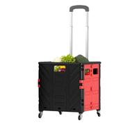 Chariot de courses pliable avec roues durables - Chariot d'extérieur avec barre de remorquage - Chariot d'épicerie léger pour faire des courses - Chariot utilitaire portable pour un transport facile