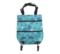 Chariot de courses pliable avec roulettes, chariot de marché pliable, sac de courses extensible pour courses, panier utilitaire en tissu Oxford robuste pour la maison et (7)