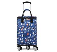 Chariot de Courses Pliable, Chariot de Courses Portable for Courses, Chariot à Bagages avec 5 Roues rotatives, Chariot Utilitaire avec poignée réglable(G)