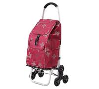 Chariot de Courses Pliable Chariot Monte Escalier capacité 40 kg avec Sac Étanches Trois Roues Poignée Rembourrée Monte-escalier Polyvalent Caddie pour Voyage Bureau (B)