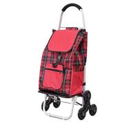 Chariot de Courses Pliable Chariot Monte Escalier capacité 40 kg avec Sac Étanches Trois Roues Poignée Rembourrée Monte-escalier Polyvalent Caddie pour Voyage Bureau (H)