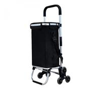 Chariot de courses pliable en aluminium 6 roues, compartiment isotherme, capacité 46 L, charge max 30 kg - Noir - Linxor