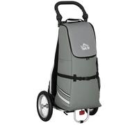 HOMCOM Chariot de courses pour vélo remorque pliable en aluminium avec sac amovible en tissu