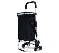 Chariot de courses pliable monte escalier aluminium avec sac isotherme noir