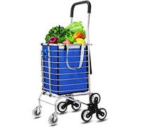 Chariot de courses pliable multifonction, en alliage d'aluminium, anti-rouille, utilitaire de rangement de cuisine, double usage pour les personnes âgées, diable robuste, capacité de charge de 35 kg