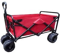 Chariot de courses pliable portable - Chariot de jardin multifonction - Diable d'extérieur robuste pour camping, plage, pêche - Tige de traction réglable