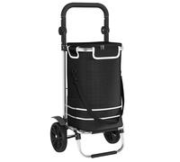 Chariot de courses pliable - vidaXL - Noir - Tissu Oxford - 36 5 x 46 5 x 100 5 cm - Poids maximal 30 kg