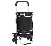 Chariot de courses pliable - vidaXL - Noir - Tissu Oxford - 47x39x100 5 cm - Poids maximal 30 kg - Léger - Portable