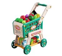 Chariot de Courses pour en Bas âge : Chariot de Jeu et de Cuisine, équipement pour activités d'apprentissage préscolaire, Porteur de marché et Jeux de rôles colorés, Jeu interactif