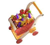 Chariot de Courses pour | Jeu de Simulation avec Panier de Courses et Accessoires Alimentaires - Jeux interactifs pour garçons et Filles de âges, Jouet éducatif pour
