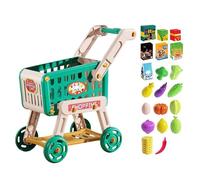 Chariot de Courses pour | Jouets de Caddie pour , Accessoires de Cuisine, 46,5 x 26 x 51 cm, Jouets de Cuisine, Faux Aliments pour Tout-Petits, activités éducatives préscolaires et