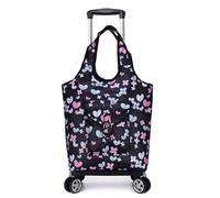 Chariot de courses universel pliable portable avec 4 l, chariot d'épicerie pour petits sacs, usage domestique, sac de courses en tissu, dimensions : 30 x 58 x 45 cm