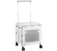 Chariot de courses utilitaire pliable portable avec roue rotative à 360°, chariot pliable pour voyage, déménagement, bagages, bureau (gris, roue universelle de 55 mm)