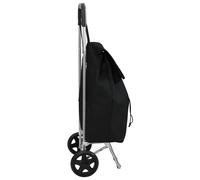 Chariot De Courses Vidaxl Avec Roues Noir 35 L Noir