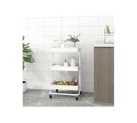 Chariot de cuisine 3 niveaux Blanc 42x35x85 cm Fer et ABS Blanc G