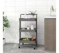 Chariot de cuisine 3 niveaux Gris 42x35x85 cm Fer et ABS Gris G