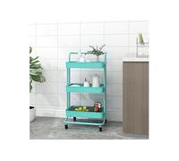 vidaXL Chariot de cuisine 3 niveaux Turquoise 42x35x85 cm Fer et ABS336338 Turquoise G