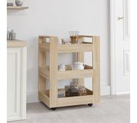 Chariot de Cuisine 60x45x80 cm Bois d'Ingénierie Rangement Multicolore vidaXL