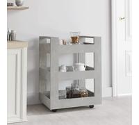 Vidaxl Chariot De Cuisine Gris Béton 60x45x80 Cm Bois D'ingénierie Marron