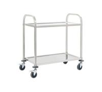 Chariot de cuisine à 2 niveaux 96,5x55x90 cm Acier inoxydable