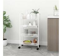 vidaXL Chariot de cuisine à 4 niveaux Blanc 46x26x85 cm Fer