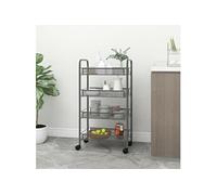 Chariot de cuisine à 4 niveaux Gris 46x26x85 cm Fer336327