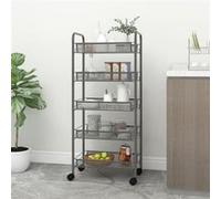 Chariot de cuisine à 5 niveaux Gris 46x26x105 cm Fer Gris G