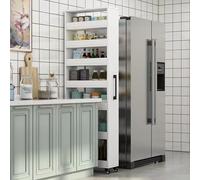 Chariot de cuisine à roulettes avec étagère debout à 7 niveaux pour un rangement compact, serveur de buffet étroit autonome, idéal pour la cuisine, les boulangers, les placards et l'organisation du