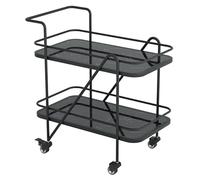 Chariot de cuisine à roulettes avec roulettes verrouillables, mini bar pour vin et boissons, chariot de service élégant pour la maison, doré et noir, 70 x 39 cm, idéal pour les dîners et les