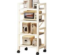 Chariot de Cuisine À roulettes pour Micro-Ondes en Acier Au Carbone Épais Design Coulissant À 3/4/5 Niveaux avec Rangement pour Bureau, Cuisine, Buanderie(55 * 32 * 105cm)